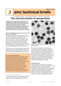 AMC Technical Brief- Nanoparticle Characterisation