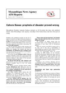 Mozambique News Agency AIM Reports Repo rt no .4 96 , 1 st