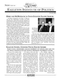 NEWS  FROM THE EAGLETON INSTITUTE OF POLITICS SUMMER 2003