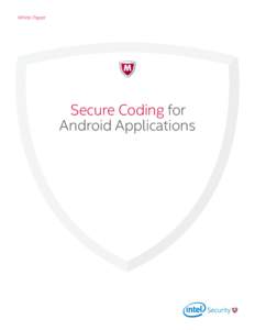 White Paper  Secure Coding for Android Applications  White Paper