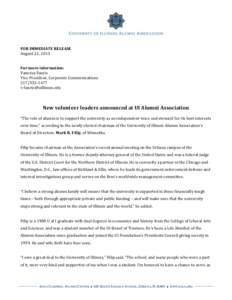 FOR IMMEDIATE RELEASE August 22, 2013 For more information: Vanessa Faurie Vice President, Corporate Communications[removed]