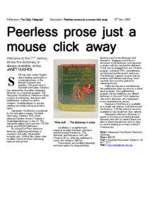 Publication: The Daily Telegraph  Description: Peerless prose just a mouse click away