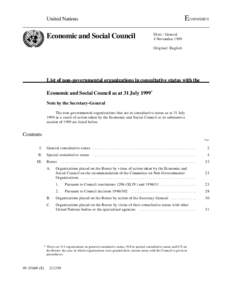 E/1999/INF/5  United Nations Economic and Social Council