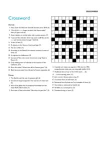 C RO S S WO R D  Crossword Across  1
