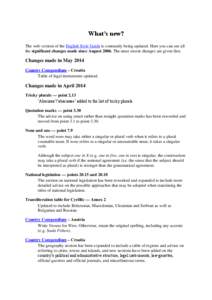 What’s new? The web version of the English Style Guide is constantly being updated. Here you can see all the significant changes made since August[removed]The most recent changes are given first. Changes made in May 2014