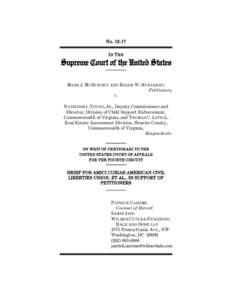 NoIN THE Supreme Court of the United States MARK J. MCBURNEY AND ROGER W. HURLBERT, Petitioners,