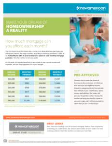SMART START HOMEBUYER  MAKE YOUR DREAM OF HOMEOWNERSHIP A REALITY