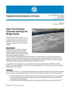 TRS - Ultra-Thin Polymer Concrete Overlays for Bridge Decks