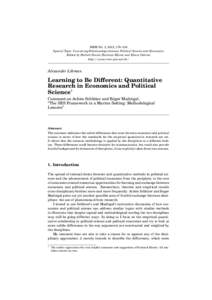 RMM Vol. 3, 2012, 178–184 Special Topic: Coevolving Relationships between Political Science and Economics Edited by Herbert David, Hartmut Kliemt and Elinor Ostrom http://www.rmm-journal.de/  Alexander Libman