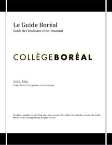 Le Guide BoréalLe Guide Boréal Guide de l’étudiante et de l’étudiant