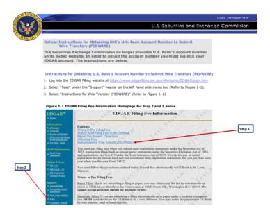 Instructions for Obtaining U.S. Bank’s Account Number to Submit Wire Transfers (FEDWIRE)