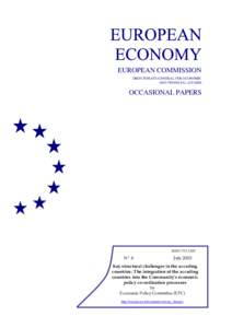 EUROPEAN COMMISSION DIRECTORATE-GENERAL FOR ECONOMIC AND FINANCIAL AFFAIRS OCCASIONAL PAPERS