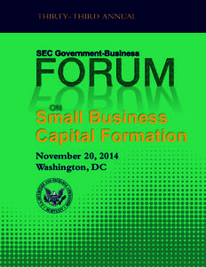 33rd Annual SEC Government-Business Forum on Small Business Capital Formation