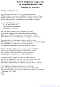 Folk & Traditional Song Lyrics - Wellington and Waterloo (2)
