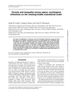 Cambridge Journal of Regions, Economy and Society 2008, 1, 89–113 doi:cjres/rsm003 Poverty and inequality across space: sociological reﬂections on the missing-middle subnational scale*
