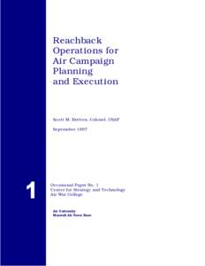 REACHBACK OPERATIONS FOR AIR CAMPAIGN PLANNING AND EXECUTION