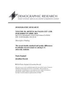 DEMOGRAPHIC RESEARCH VOLUME 30, ARTICLE 46, PAGES 1327−1338 PUBLISHED 29 APRIL 2014 http://www.demographic-research.org/Volumes/Vol30/46/ DOI: DemRes