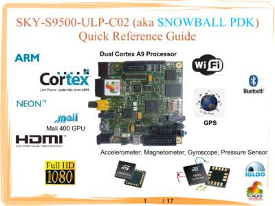 SKY-S9500-ULP-C02 (aka SNOWBALL PDK) Quick Reference Guide Dual Cortex A9 Processor Nova A9500