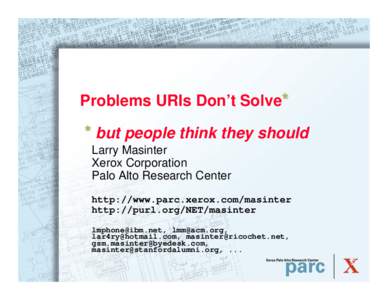 Problems URIs Don't Solve