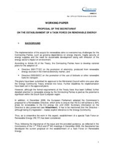 ANNEX 6 Ref: 12PHLG[removed]Annex[removed]WORKING PAPER PROPOSAL OF THE SECRETARIAT ON THE ESTABLISHMENT OF A TASK FORCE ON RENEWABLE ENERGY