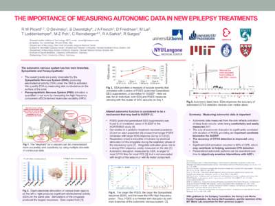 THE IMPORTANCE OF MEASURING AUTONOMIC DATA IN NEW EPILEPSY TREATMENTS 1,2 Picard , 3 Devinsky ,