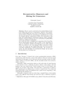 Disperser / Extractor / Chernoff bound / Exponentiation