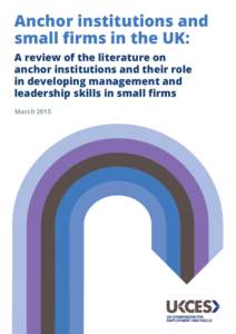 Anchor institutions and small firms in the UK: A review of the literature on anchor institutions and their role in developing management and leadership skills in small firms