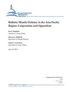 Ballistic Missile Defense in the Asia-Pacific Region: Cooperation and Opposition