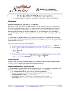 Scholar Quick-Start: TeX Mathematics & Equations