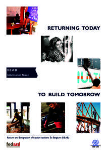 RETURNING TODAY  REAB Information Sheet  TO BUILD TOMORROW