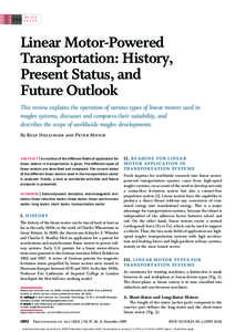 INVITED PAPER Linear Motor-Powered Transportation: History, Present Status, and