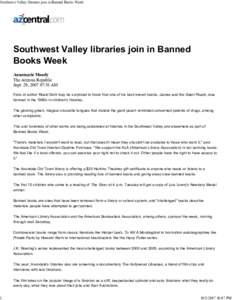 Southwest Valley libraries join in Banned Books Week