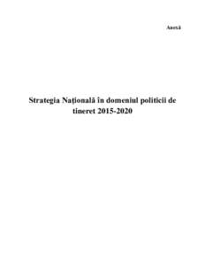 Anexă  Strategia Naţională în domeniul politicii de tineret  Cuprins