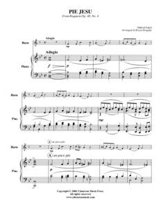 PIE JESU From Requiem Op. 48, No. 4 Gabriel Fauré Arranged by Bryan Doughty