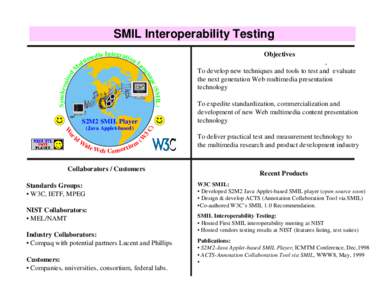 M  SMIL Interoperability Testing nt e edia I gration m