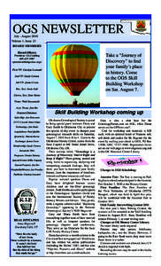 OGS NEWSLETTER  July - August 2010 Volume 1, Issue 23  Oklahoma Genealogical Society -- Tips, Techniques, & Tidbits