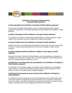 Microsoft Word - FAQ-Certificate in Principles of Public Relations