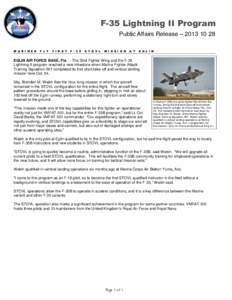 F-35 Lightning II Program Public Affairs Release – [removed]M A R I N E S F L Y