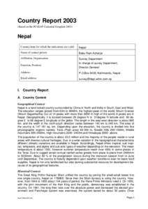 Country ReportBased on the PCGIAP-Cadastral TemplateNepal Country/state for which the indications are valid: