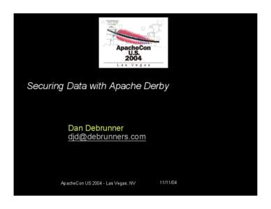 Securing Data with Apache Derby