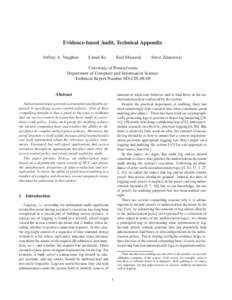 Evidence-based Audit, Technical Appendix Jeffrey A. Vaughan Limin Jia  Karl Mazurak