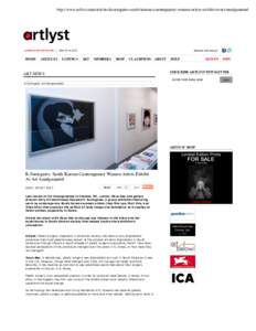 http://www.artlyst.com/articles/ksurrogates-south-korean-contemporary-women-artists-exhibit-at-art-amalgamated  LONDON ART NETWORK | THUHOME