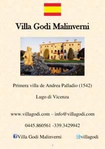 Villa Godi Malinverni  Primera villa de Andrea PalladioLugo di Vicenza www.villagodi.com –  