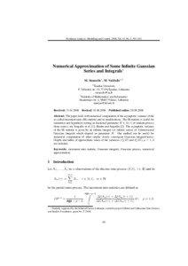 Nonlinear Analysis: Modelling and Control, 2008, Vol. 13, No. 3, 397–415  Numerical Approximation of Some Infinite Gaussian