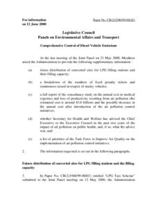 For information on 12 June 2000 Paper No. CB[removed])  Legislative Council