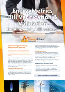EnergyMetrics Bill Verification & Validation Ensuring energy bill accuracy The future is now