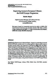 Liber Quarterly[removed]), December 2008 – ISSN: [removed]P413-423 http://liber.library.uu.nl/ Igitur, Utrecht Publishing & Archiving Services © 2008. The copyright of this article remains with the author  Improving 