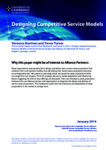 Designing Competitive Service Models  Veronica Martinez and Trevor Turner This is a book chapter extract from ‘Martinez V. and Turner T[removed]); “Design competitive Service Business Models”, in the book Service Des