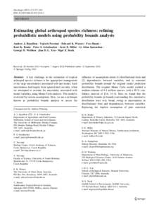 Oecologia[removed]:357–365 DOI[removed]s00442[removed]METHODS  Estimating global arthropod species richness: refining