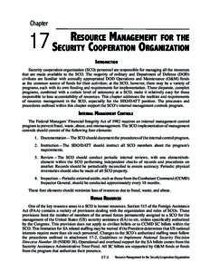 Chapter  17 Resource Management for the Security Cooperation Organization